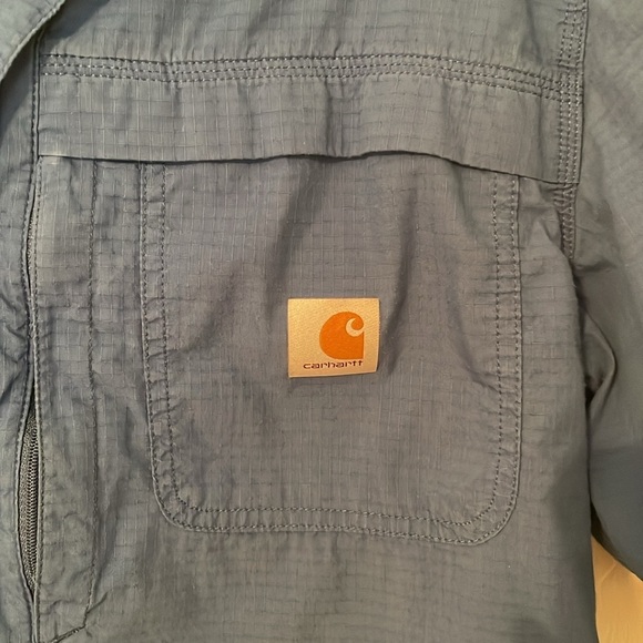 Carhartt Force Men's Blue Short Sleeve Shirt Fishing Relaxed Fit EUC Medium - Picture 3 of 7